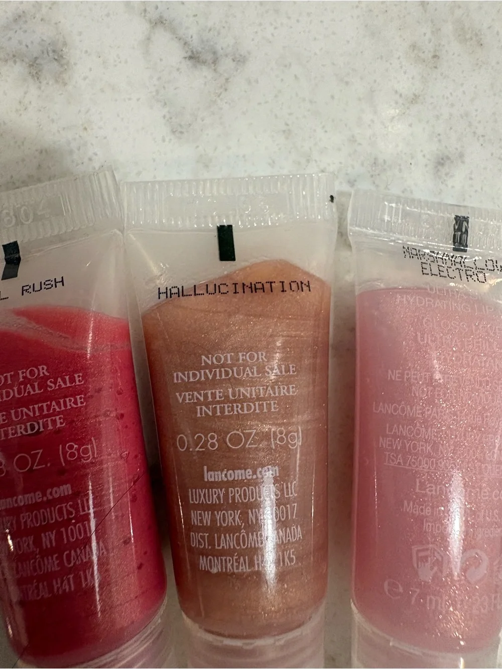 6 Lancome Juicy Tubes Lip Gloss .28 oz each- Pink Shades